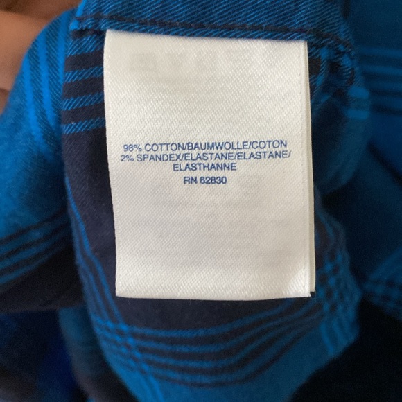 Lands’ End Blue Plaid button down men’s shirt Large - Picture 6 of 6